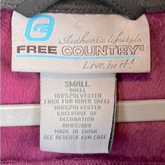 Free Country Full Zipper Removable Hood Jacket Size Small - Picture 3 of 4